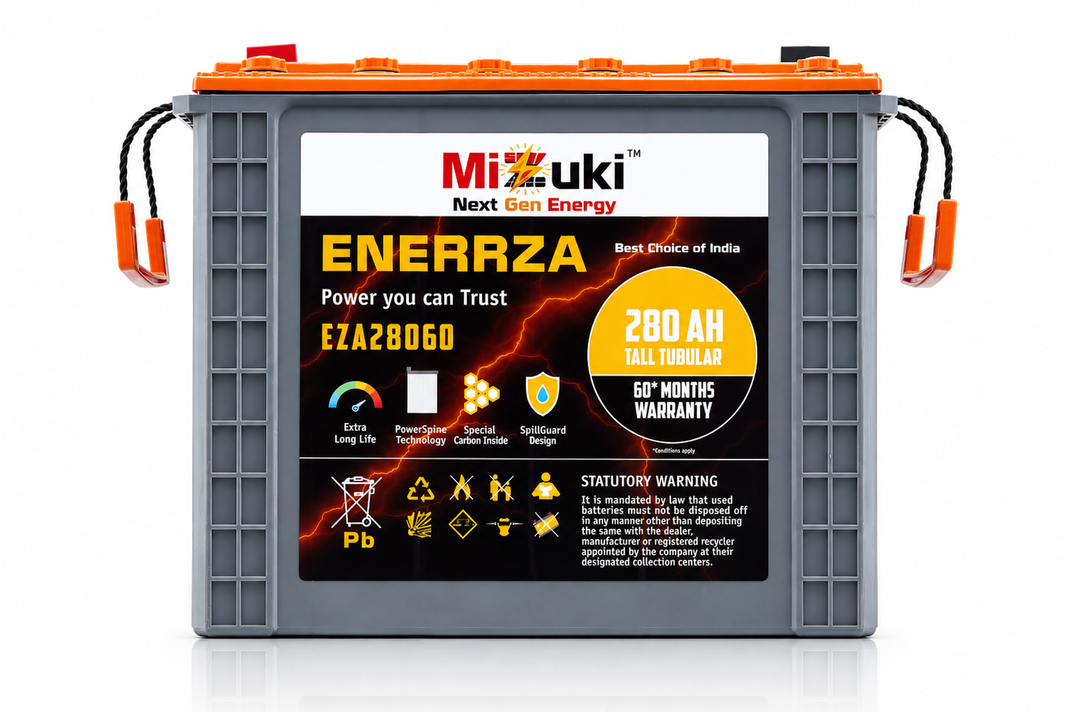 Mizuki ENERRZA EZA25072 Jumbo Tall Tubular Battery