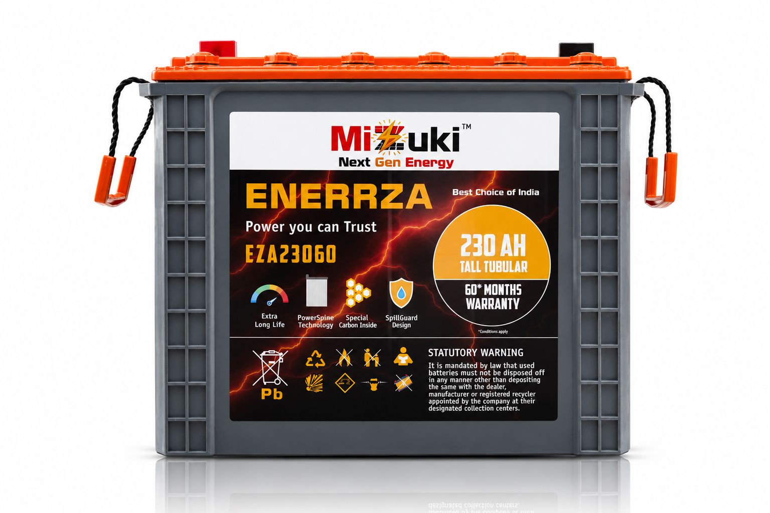 Mizuki ENERRZA FTA23060 Heavy Duty Tubular Battery